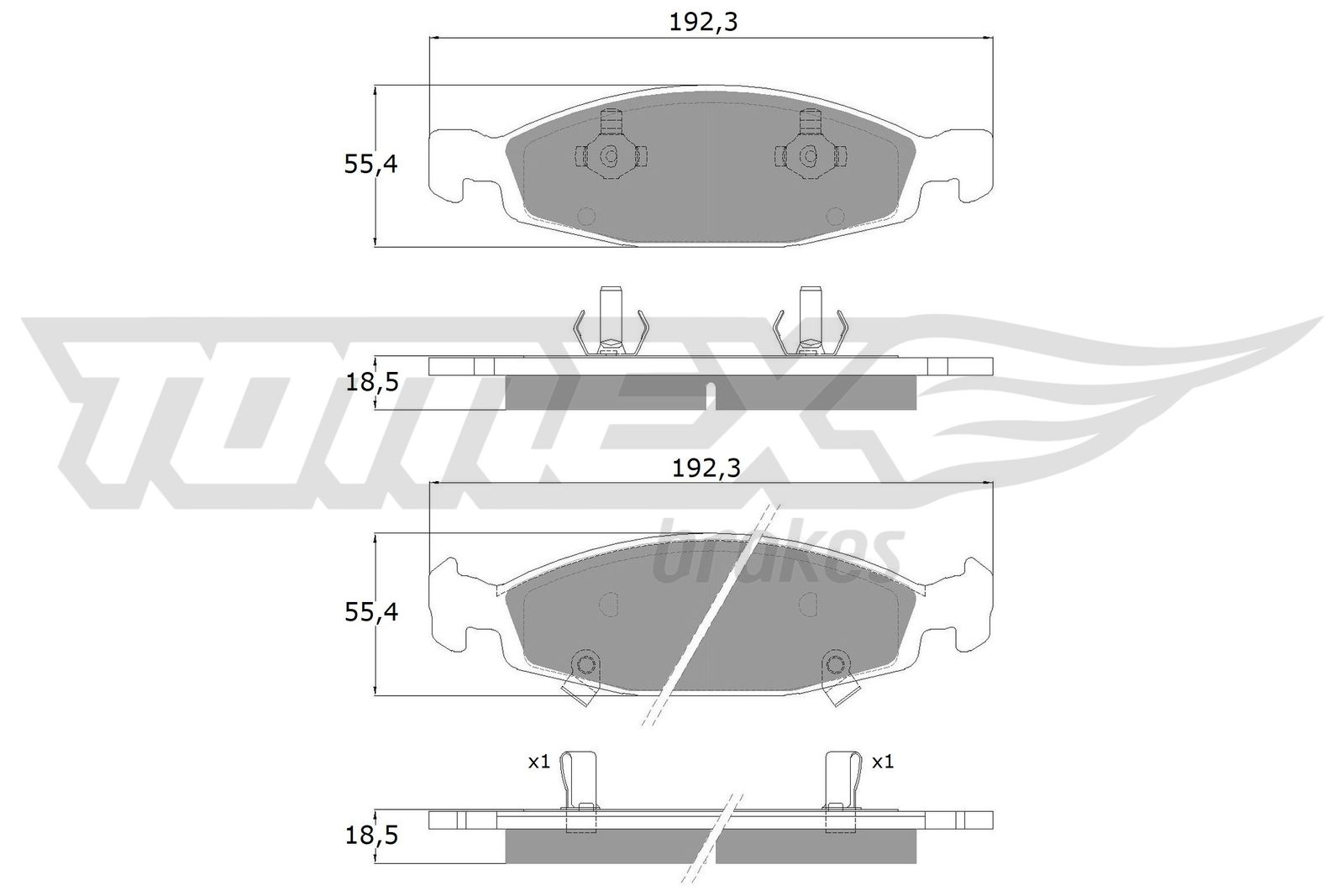 Sada brzdových platničiek kotúčovej brzdy TOMEX Brakes